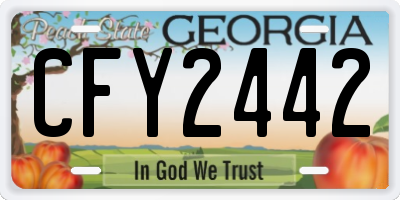 GA license plate CFY2442
