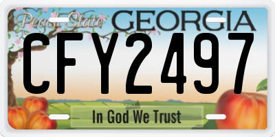 GA license plate CFY2497