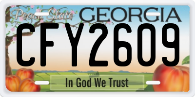 GA license plate CFY2609