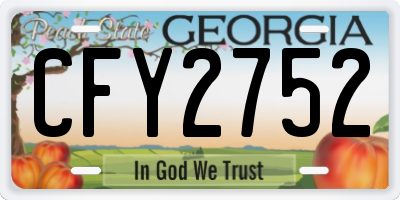 GA license plate CFY2752