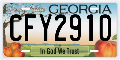 GA license plate CFY2910