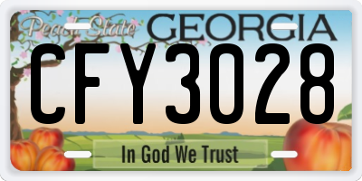 GA license plate CFY3028