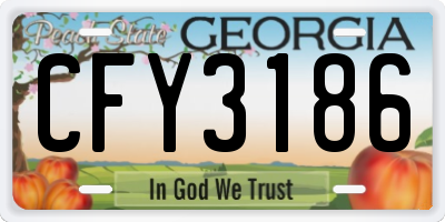 GA license plate CFY3186
