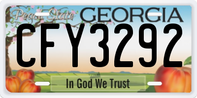 GA license plate CFY3292