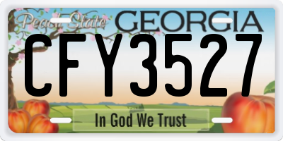GA license plate CFY3527