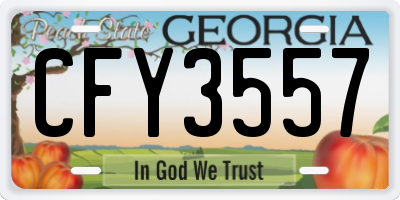 GA license plate CFY3557