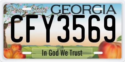 GA license plate CFY3569