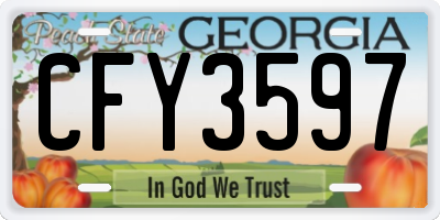GA license plate CFY3597