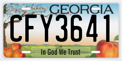 GA license plate CFY3641
