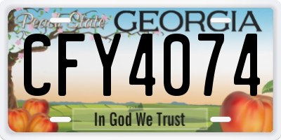 GA license plate CFY4074