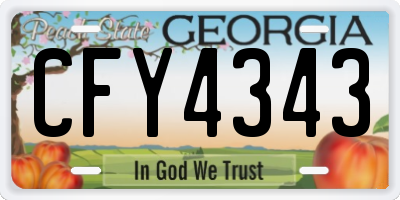 GA license plate CFY4343