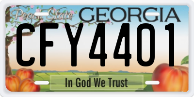GA license plate CFY4401