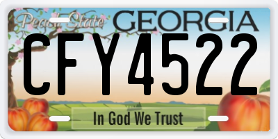 GA license plate CFY4522