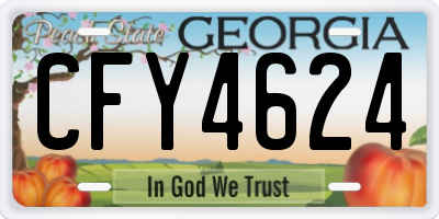 GA license plate CFY4624