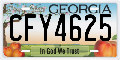GA license plate CFY4625