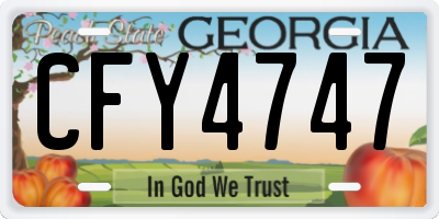 GA license plate CFY4747