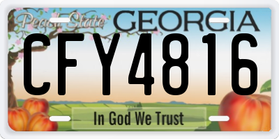 GA license plate CFY4816