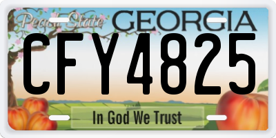 GA license plate CFY4825