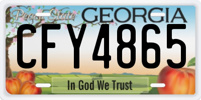 GA license plate CFY4865