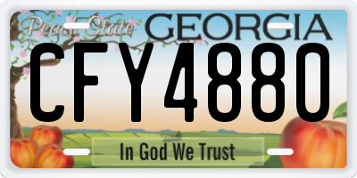GA license plate CFY4880