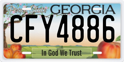 GA license plate CFY4886