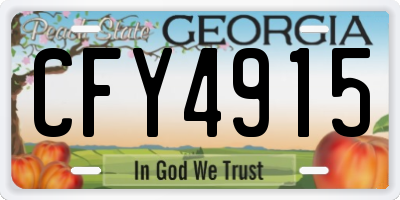 GA license plate CFY4915