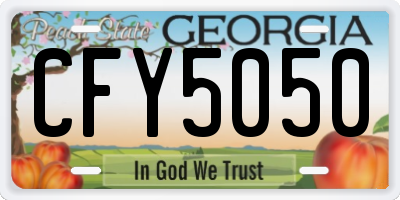 GA license plate CFY5050