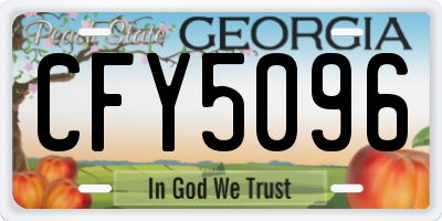 GA license plate CFY5096