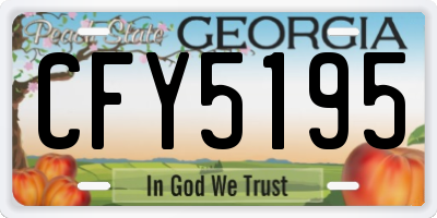GA license plate CFY5195