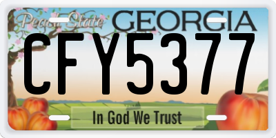 GA license plate CFY5377