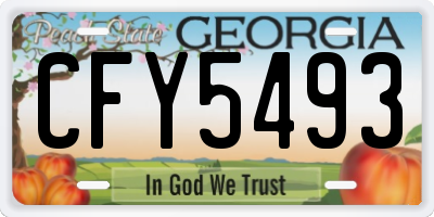 GA license plate CFY5493