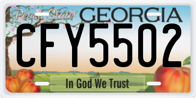GA license plate CFY5502
