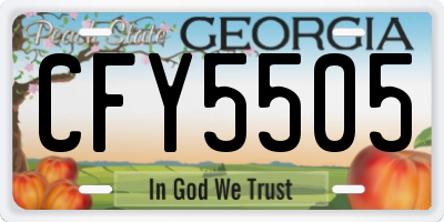 GA license plate CFY5505