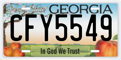 GA license plate CFY5549