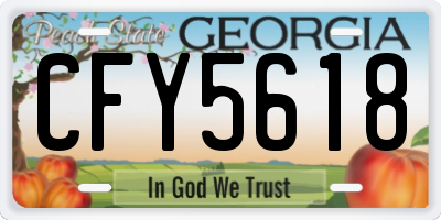 GA license plate CFY5618