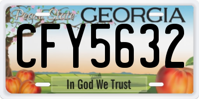 GA license plate CFY5632