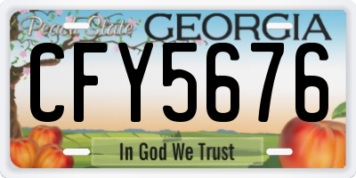 GA license plate CFY5676