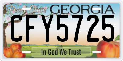 GA license plate CFY5725