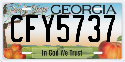 GA license plate CFY5737
