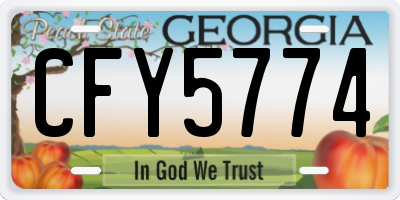 GA license plate CFY5774