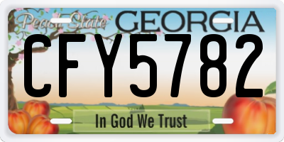 GA license plate CFY5782