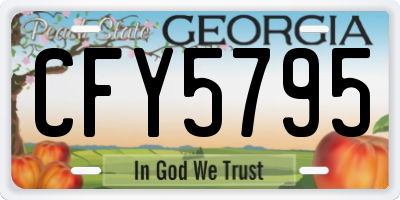 GA license plate CFY5795