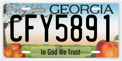 GA license plate CFY5891