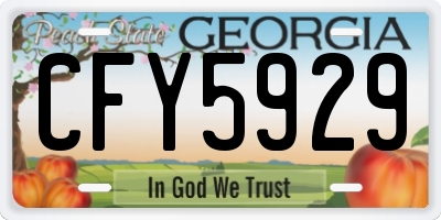 GA license plate CFY5929
