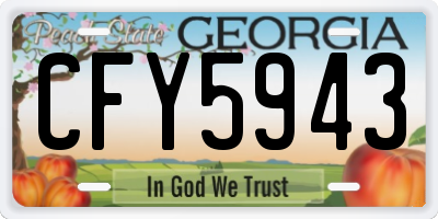 GA license plate CFY5943