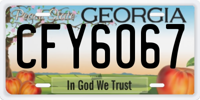 GA license plate CFY6067