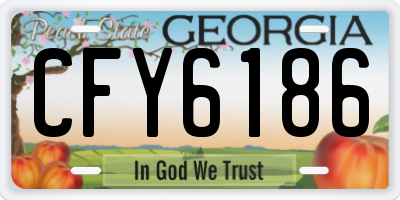 GA license plate CFY6186