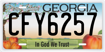 GA license plate CFY6257