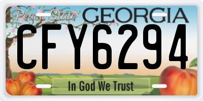 GA license plate CFY6294