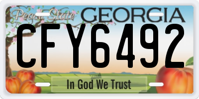 GA license plate CFY6492